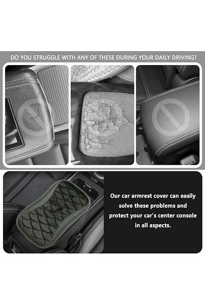 Generic Premium Car Armrest Cushion Pad, Soft & Comfortable Handrail Pad, Black, 1Pc