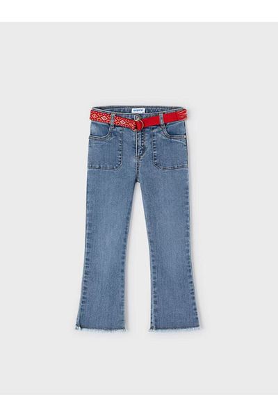 MAYORAL Cut Leg Denim Girl's 3534 - Με λεπτομέρεια ζώνης