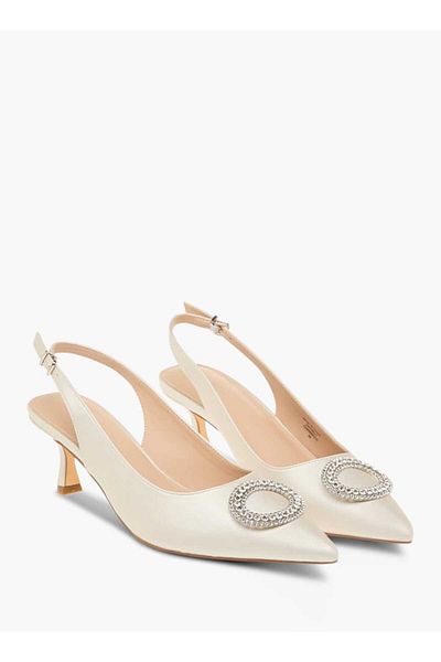 Flora Bella by Shoexpress Flora Bella Embellished Slingback Shoes with Kitten Heels and Buckle Closure