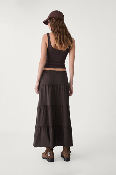 Stradivarius Uzun dökümlü bohem etek
