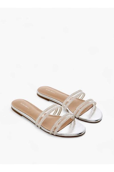 Flora Bella by Shoexpress Flora Bella Embellished Slip-On Sandals