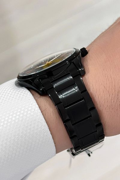 Ferrucci Men's Wristwatch - with Calendar, Steel Cord and Case, 3 ATM Water Resistant, Black Zmfer161