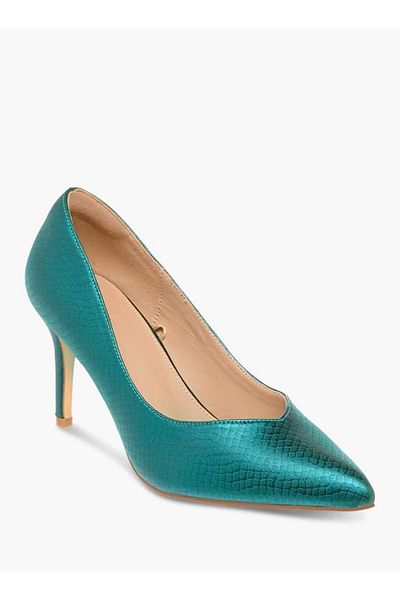 Flora Bella by Shoexpress Flora Bella Textured Slip-On Pumps with Stiletto Heels