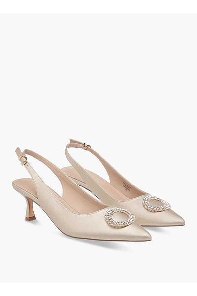 Flora Bella by Shoexpress Flora Bella Embellished Slingback Shoes with Kitten Heels and Buckle Closure