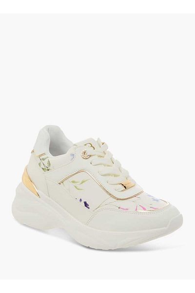 Flora Bella by Shoexpress Flora Bella Floral Print Sneakers with Lace-Up Closure