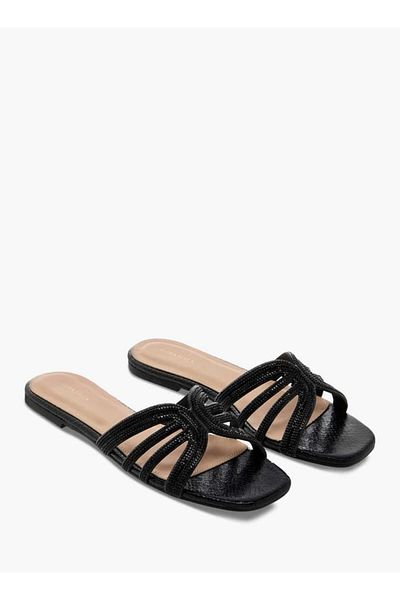 Flora Bella by Shoexpress Flora Bella Embellished Slip-On Sandals