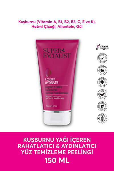 Super Facıalıst Super Facialist Kuşburnu Yağı İçeren Rahatlatıcı & Aydınlatıcı Yüz Temizleme Peelingi 150 ML