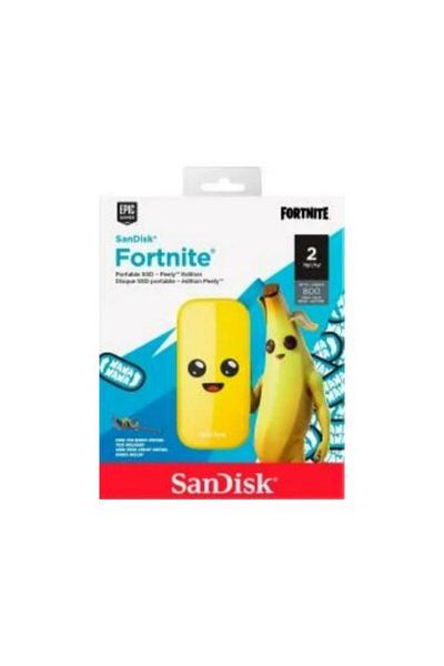 SanDisk محرك أقراص SSD محمول Fortnite Peely Edition - سعة 2 تيرابايت بسرعة 800 ميجابايت/ثانية SDSSDE30-2T00-G25F