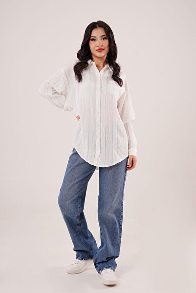 Hipo Trend Gliscia Прозора сорочка екрю з переходом