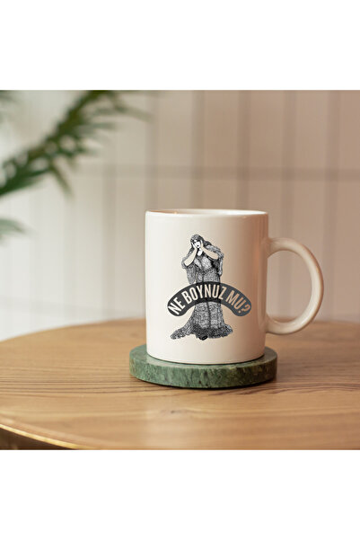 kubdekor كوب مطبوع عليه Ne Horn Mu مكتوب توضيحيًا للمرأة المفاجئة