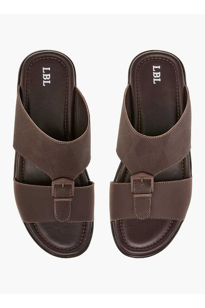 LBL by Shoexpress LBL by Shoexpress Textured Slip-On Arabic Sandals with Buckle Detail