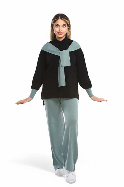 NEWCO Double Strick Set with Scarf Detail