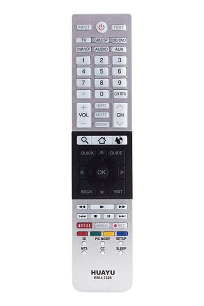 erorex جهاز تحكم عن بعد RM-L1328 16236 لأجهزة تلفاز Toshiba LCD LED TV المتوافقة مع Netflix