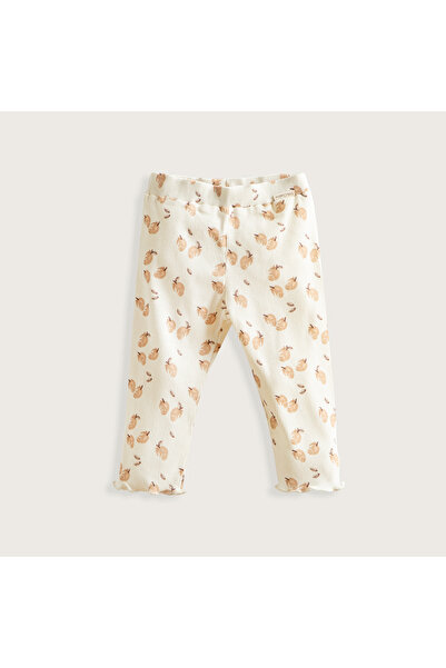 Chakra Picnic Baskılı Tayt Ekru