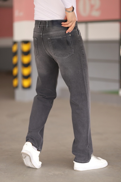 KHAYN ERKEK DENİM KUMAŞ BEYAZ DİKİŞLİ BAGGY LİKRALI KOT PANTALON K2039DP