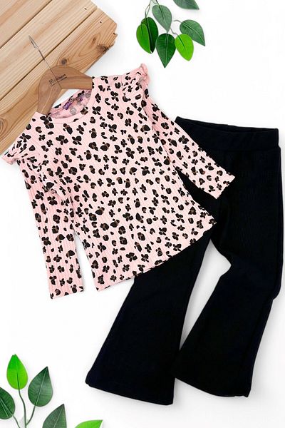 VOY KİDS Girl 3-4-5-6-7-8-9-10-11-12 Years Old Trophy Ruffled Flower Printed Seasonal Bottom Top Set