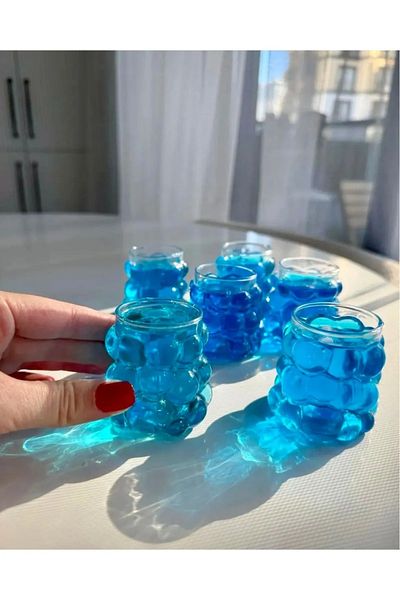 bimbambom Beads/Grapes Coffee Side Glass Pinterest (75ml) 6 Pcs