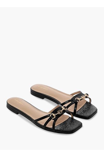 Flora Bella by Shoexpress Flora Bella Metal Accent Slip-On Flat Sandals