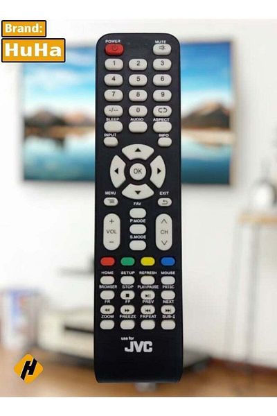erorex جهاز تحكم عن بعد عالمي لتلفزيون JVC Pro LED LCD الذكي باللون الأسود
