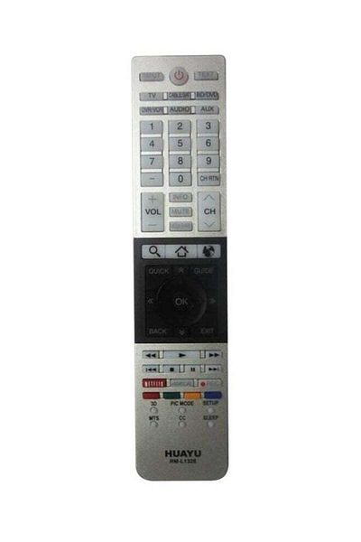 erorex Remote Control For Toshiba Netflix Silver Grey