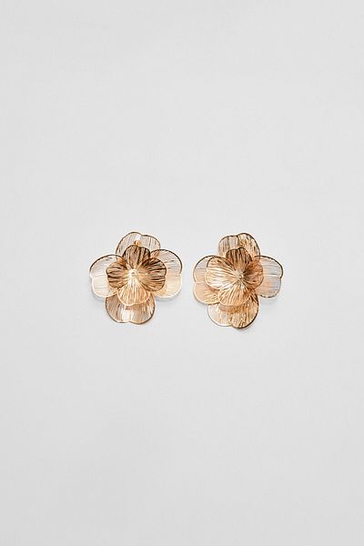 Stradivarius Textured flower earrings