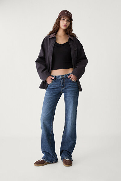 Stradivarius Düşük bel İspanyol paça jean