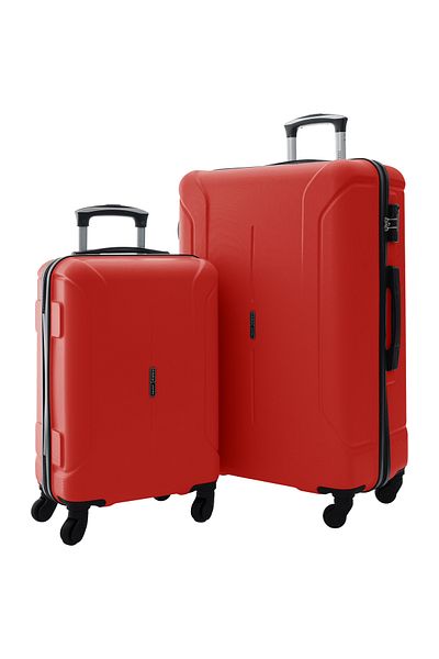 PARAJOHN Hardside Travel Trolley Luggage 2 Pcs Set-RED