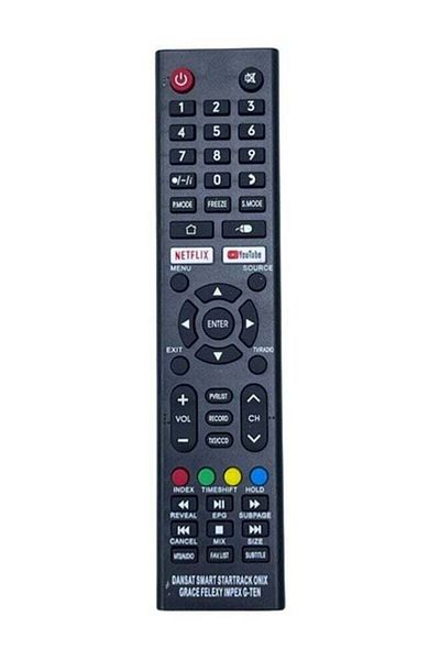 erorex Replacement Universal Remote Control For Dansat Smart Impex G-Ten Led Lcd Smart Tv Black