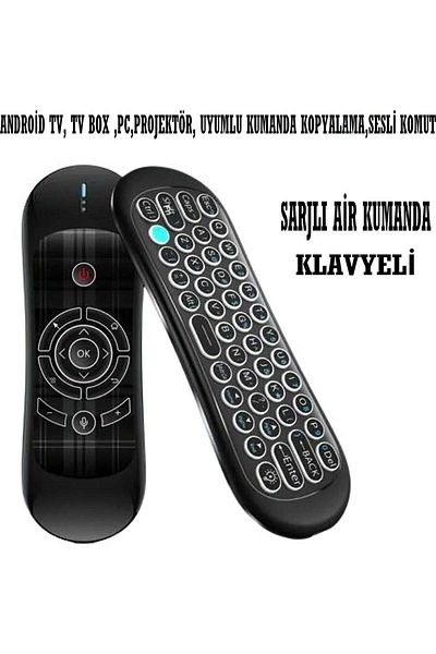erorex Wechip R2 Rechargeable/keyboard/air Remote Control (Compatible with TV Box-Android TV-PC-Projector)