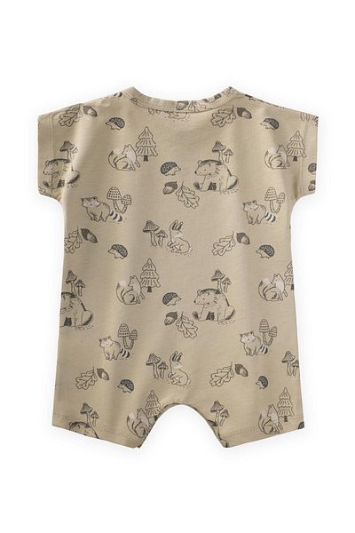 Cigit Bat Sleeve Patterned Jumpsuit 0-3 Years Mint Green