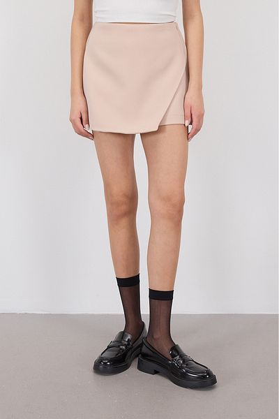 Addax E16732-Dk9 Asymmetrical Cut Shorts Skirt