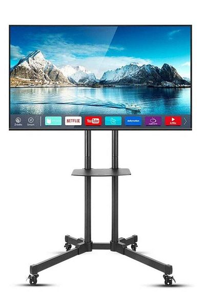 erorex High-Quality Tv Floor Stand With Wheels – Rolling Tv Cart For 37"-75" Screens, Adjustable & Swivel
