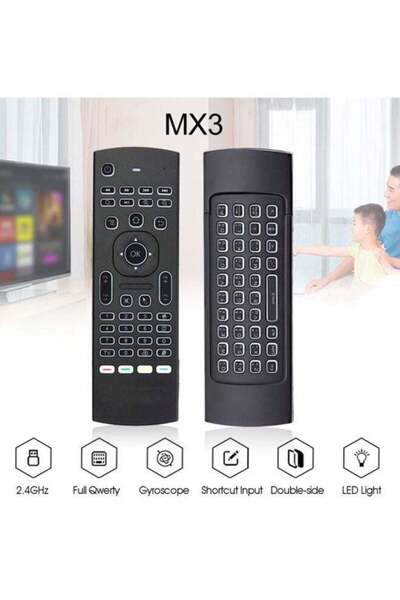 erorex 2-In-1 Remote Control And Keyboard For Android TV Box X96/H96 Black/Grey
