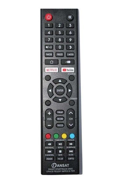 erorex جهاز تحكم عن بعد لتلفزيون LCD، يعمل مع تلفزيون DANSAT الذكي، أسود