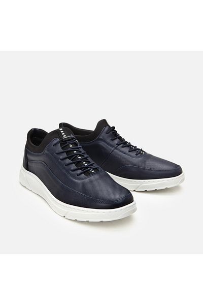 Hotiç Pantofi casual pentru bărbați din piele naturală bleumarin