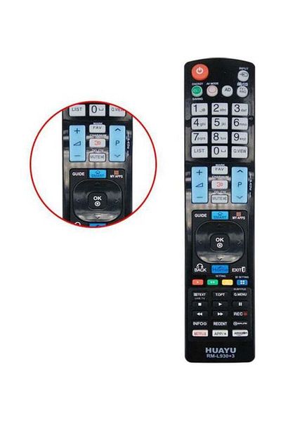 erorex جهاز تحكم عن بعد عالمي لأجهزة التلفزيون RmL930+3 LCD LED HDTV الذكية باللون الأسود