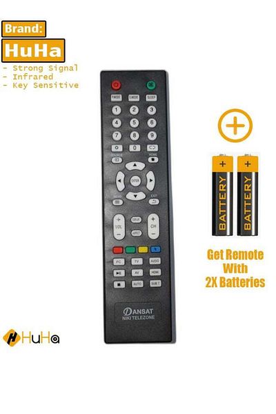 erorex Replacement LCD TV Remote Control for Dansat, Niki, Telezone Brands, Black