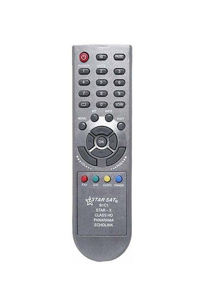erorex جهاز تحكم عن بعد لجهاز استقبال Star Sat Class HD Panarama Echolink باللون الفضي والأسود والأحمر