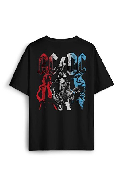 Kendim Seçtim Angus i Malcolm Young Rock crna Oversize kroj unisex majica - p...