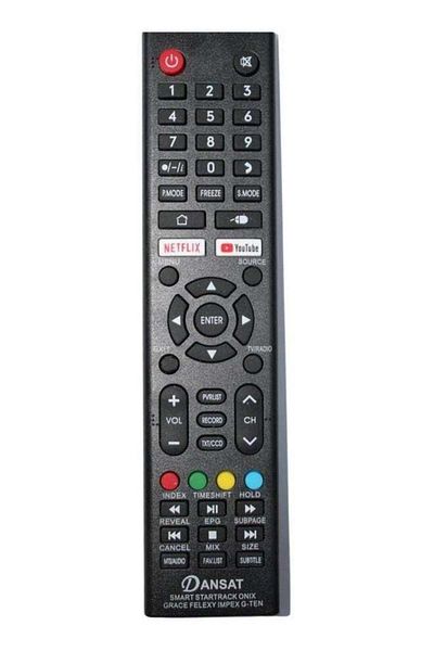 erorex جهاز تحكم عن بعد لتلفزيون LCD، يعمل مع تلفزيون DANSAT الذكي، أسود