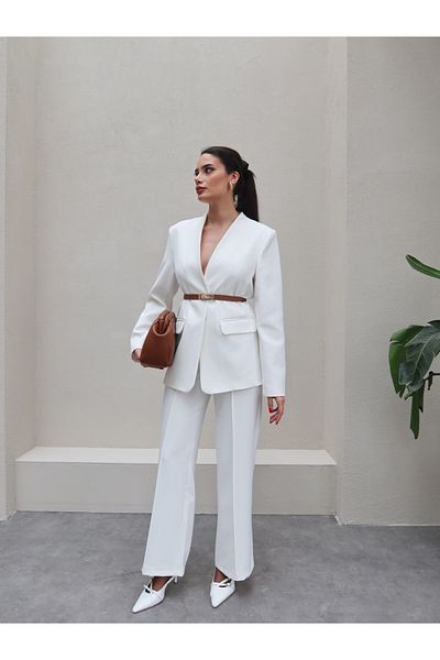 ESRAHELVACI Hooked Blazer Jacket Pants Set
