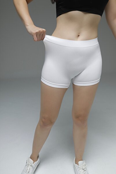 MİSTİRİK Moncorno Model Kadın Boxer Fit Gösteren Model Toparlayan Korse Etkili Boxer Beyaz Renk