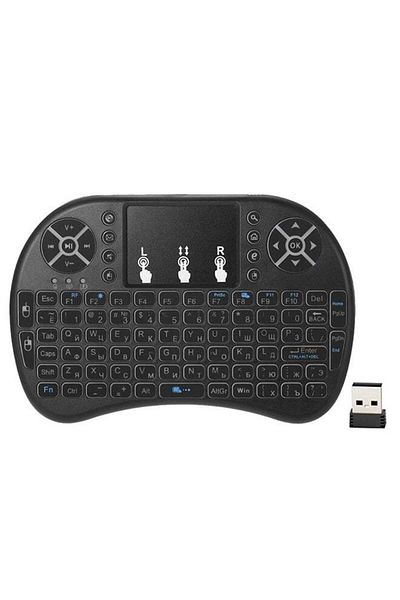 erorex Russian English Wireless Keyboard Remote Control With Touchpad For Smart TV Black
