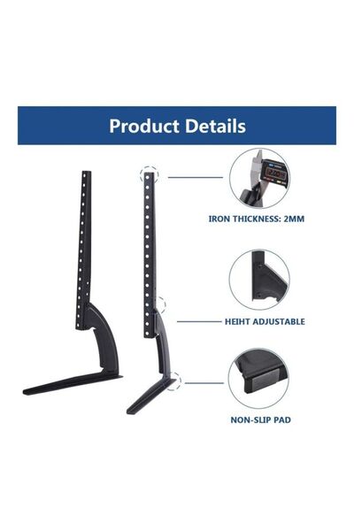 erorex Black Tabletop Tv Stand – Stable & Compact Design