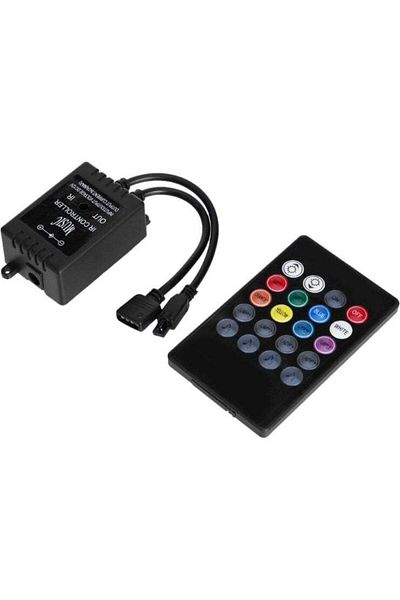 erorex لوحة تحكم LED RGB حساسة للموسيقى/الصوت + جهاز تحكم عن بعد – 20 مفتاحًا