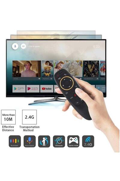 erorex Wireless Remote Control With Voice Control For Android TV Box Black