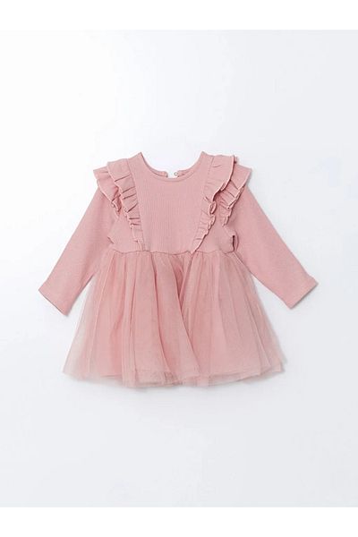 LC Waikiki Lcw Baby Pink Crew Neck Baby Girl Tutu Dress