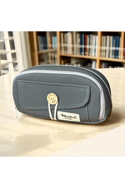 BABUN Ephesus Large Wide Vegan Δερμάτινη θήκη μολυβιού πολυτελείας Vintage με κουμπιά θήκη μακιγιάζ