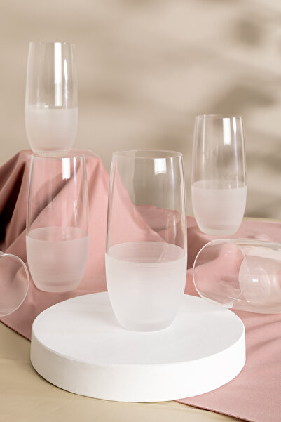 MEST طقم كوب ماء كريستال أبيض غير لامع مكون من 6 قطع وكوب للمشروبات الغازية -...