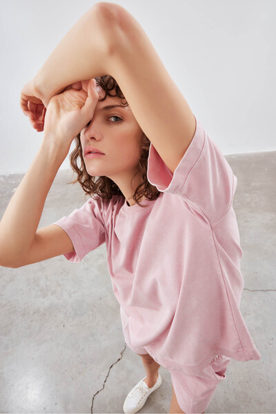 Hays Kadın Pamuklu Yıkamalı Kısa Kollu T-shirt